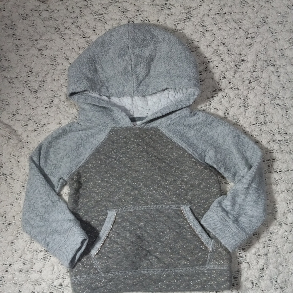 Cat & Jack Cozy Gray And Gold Hoodie Size 2T Girl